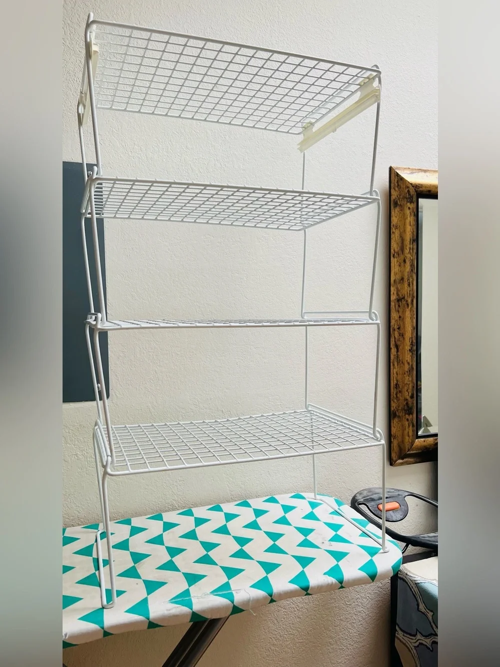 4 White Wire stackable Shelf Organizer - Brand